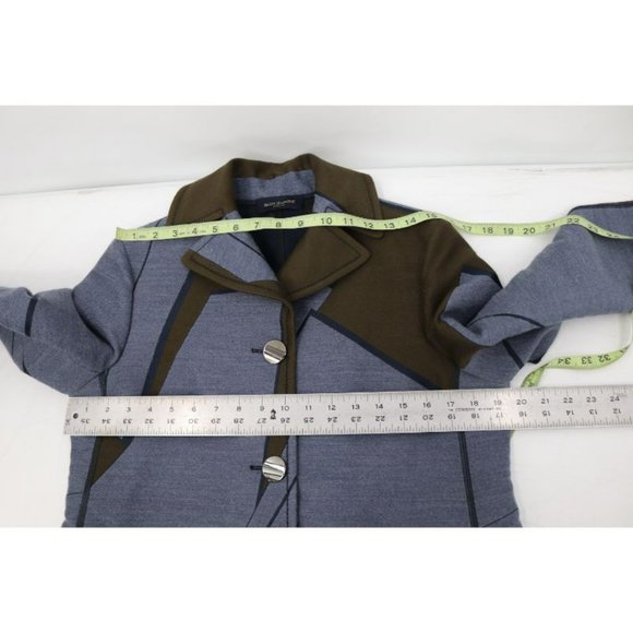 piazza sempione coat womens 42 wool blend geometric‎ colorblock button up jacket - Picture 9 of 16